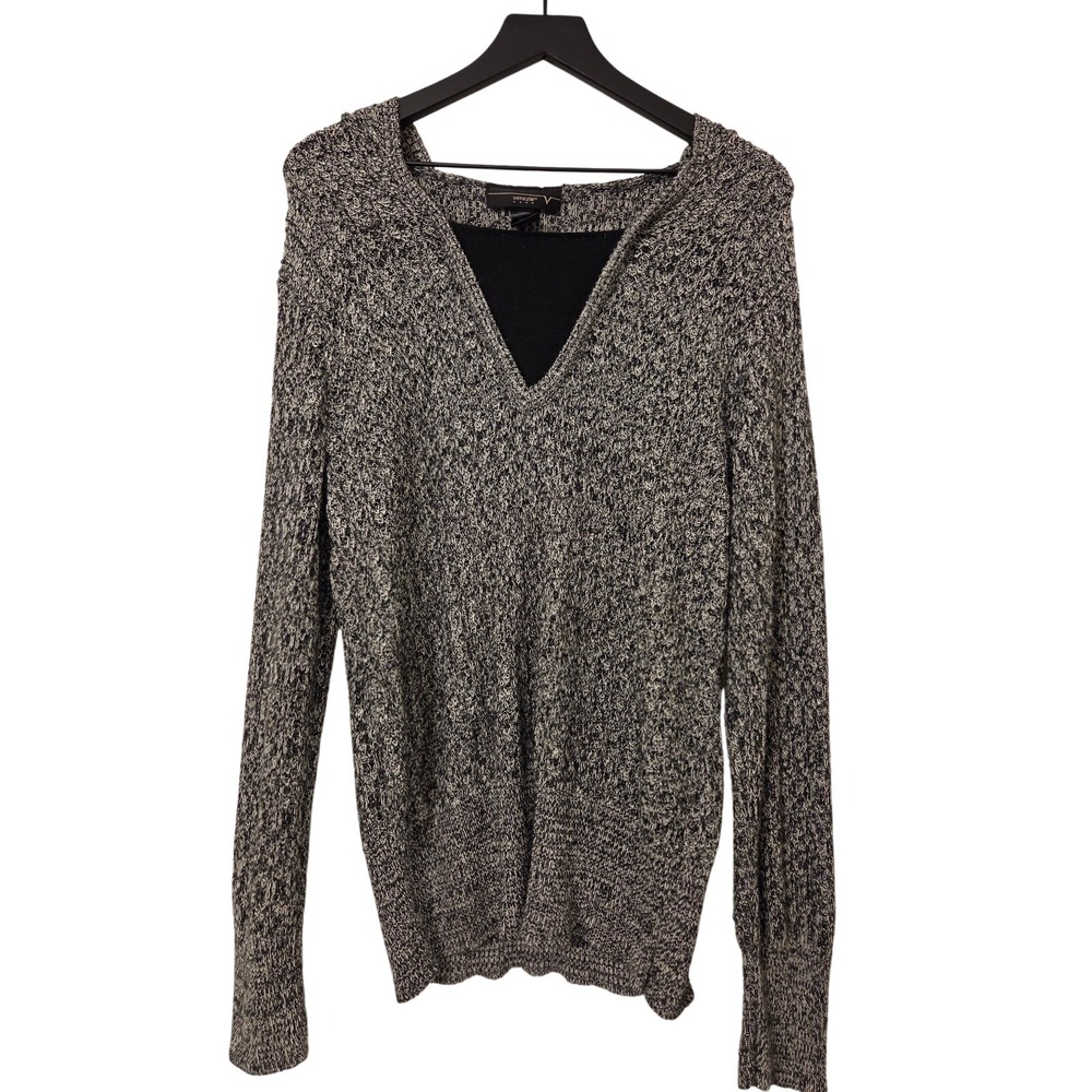 Venezia Gray Knit Hoodie Sweater V Neck Long Sleeve Women's Plus‎ Size 18/20W